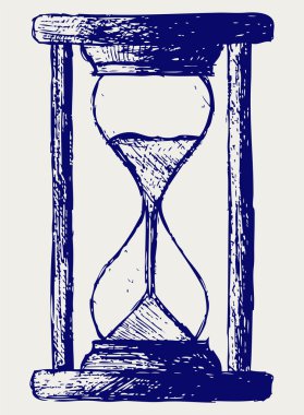 Sketch Hourglass on white