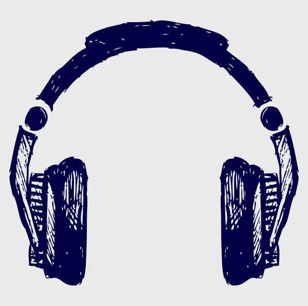 Headphones sketch illustration — 图库照片