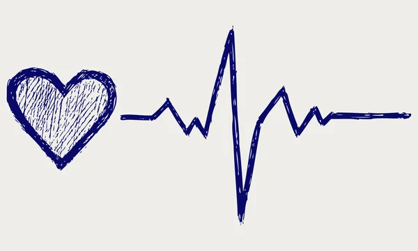 Сердце и символ сердцебиения — стоковое фото