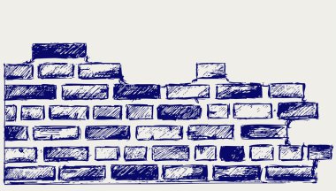 Old bricks sketch clipart