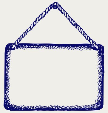 Sign board with rope clipart