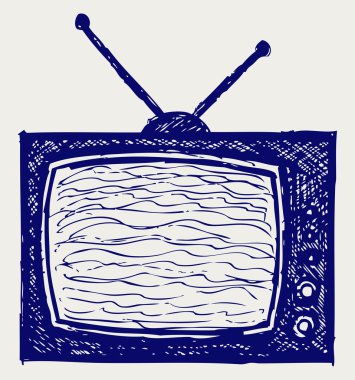 Retro TV set clipart