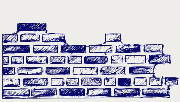 Old bricks sketch — Stockfoto