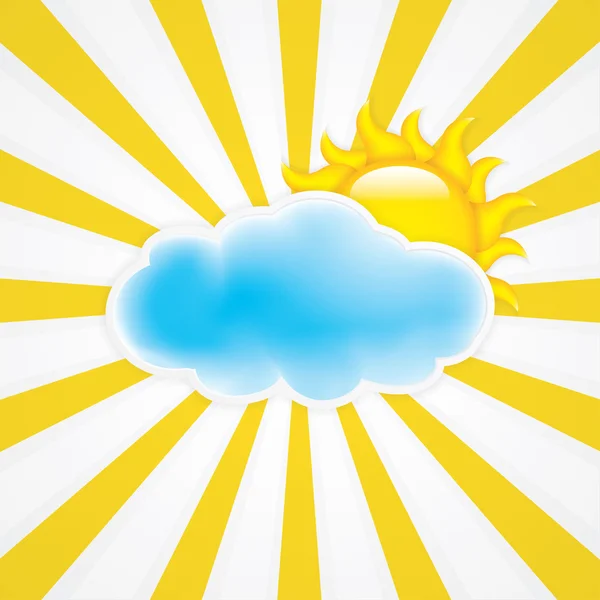 Słońce z chmurą — Wektor stockowy