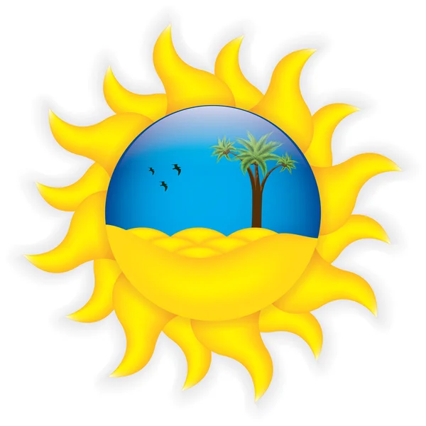 Tropisches Sommersymbol — Stockvektor