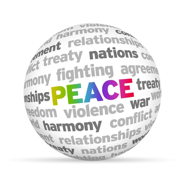 Peace Word Sphere — Stock Photo, Image