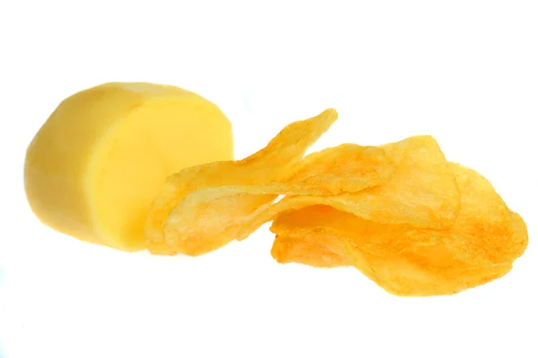 Batatas fritas isoladas no fundo branco — Fotografia de Stock