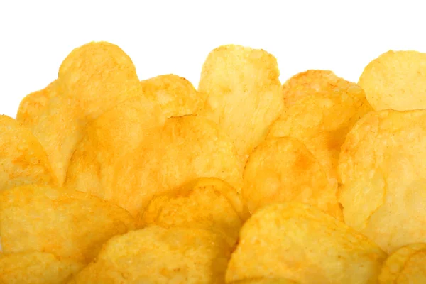 Potatis chips isolerad på vit bakgrund — Stockfoto