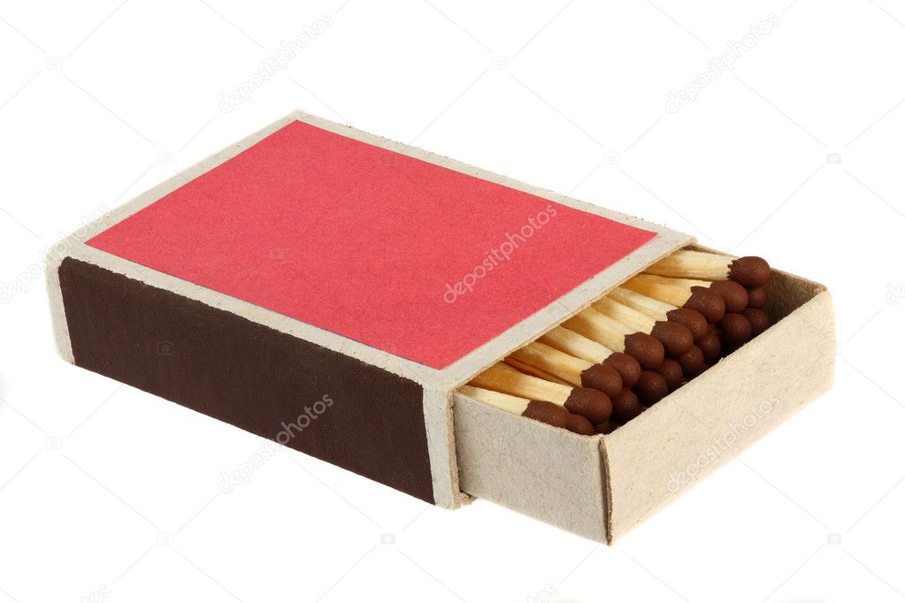 Box of matches isolated on white background
