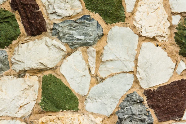 Různé barvy kamenná zeď — Stock fotografie