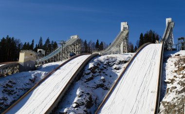 Ski jumping hill clipart