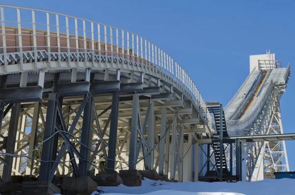 stock image Complex of ski springboards