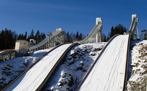 Saltos de esqui colina — Fotografia de Stock