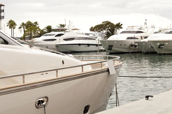 stock image White yacht on the mooring