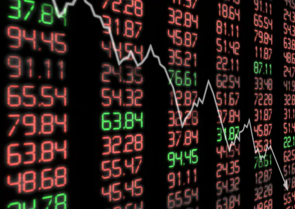 Akciový trh dolů — Stock fotografie