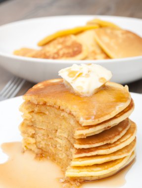 Pancakes With Butter and Maple Syrup clipart