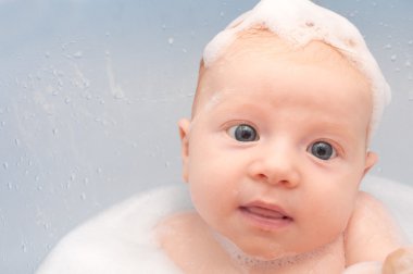 Baby in Bath clipart