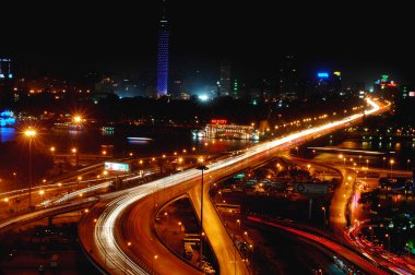 Night scenes of Cairo, Egypt clipart