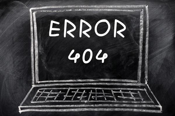 Galat 404 di latar belakang papan tulis — Stok Foto