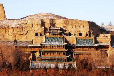 Yungang Grottoes in Shannxi China clipart