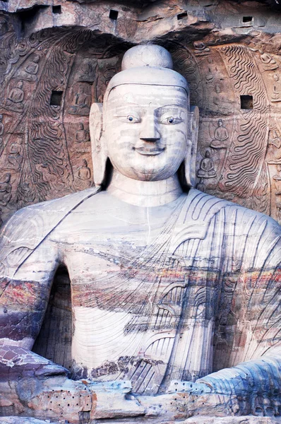 Buda gigante em Yungang Grottoes em Shannxi China — Fotografia de Stock
