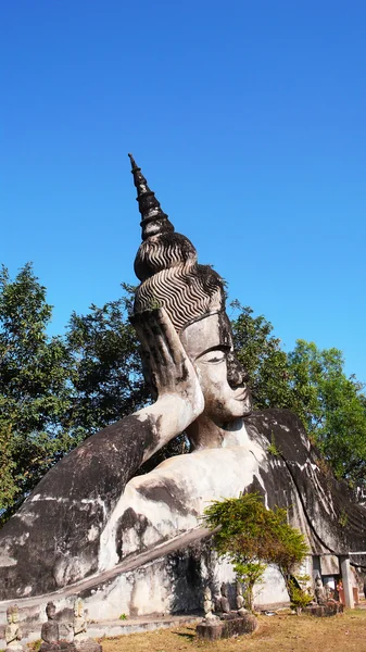 在老挝的历史性佛像雕塑。 — 图库照片