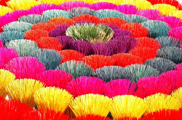 stock image Colorful incense or joss sticks for buddhist prayers