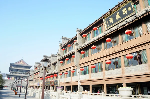 Ιστορικά κτήρια στο κέντρο της πόλης του xian Κίνα — Φωτογραφία Αρχείου