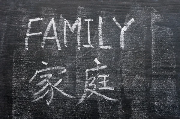 家族 - 黒板に書かれた単語 — ストック写真