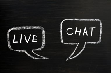 Two speech bubbles of live chat clipart