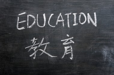 Education - word written on a smudged blackboard clipart