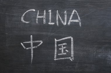 Çin - lekeli bir tahtaya yazılan kelime