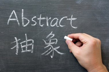 soyut - lekeli bir tahtaya yazılan kelime