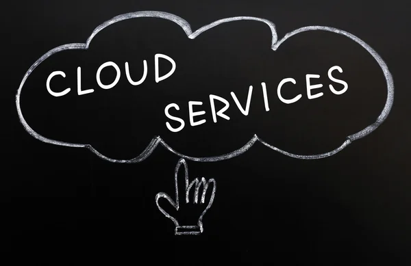 Cloud services with hand cursor — Stock Photo, Image