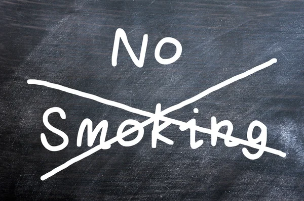 No smoking written on a smudged blackboard — Stock Photo, Image