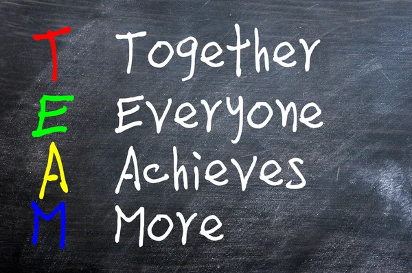 TEAM acronym for Together Everyone Achieves More — Stock Photo, Image