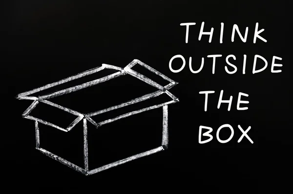 Blank box drawn on a blackboard — Stock Photo, Image