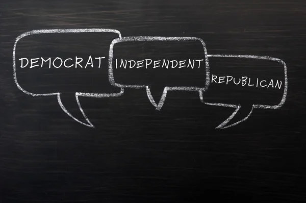 Speech bubbles for democrat,independent and republican — Stock Photo, Image