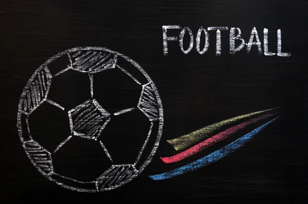 Chalk drawing of Football — Stock Photo, Image