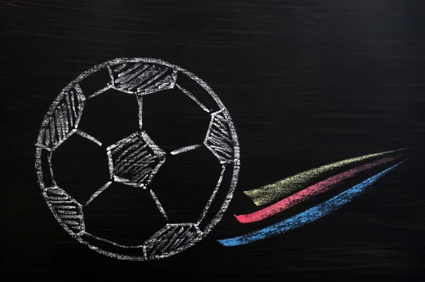 Chalk drawing of Football — Stock Photo, Image