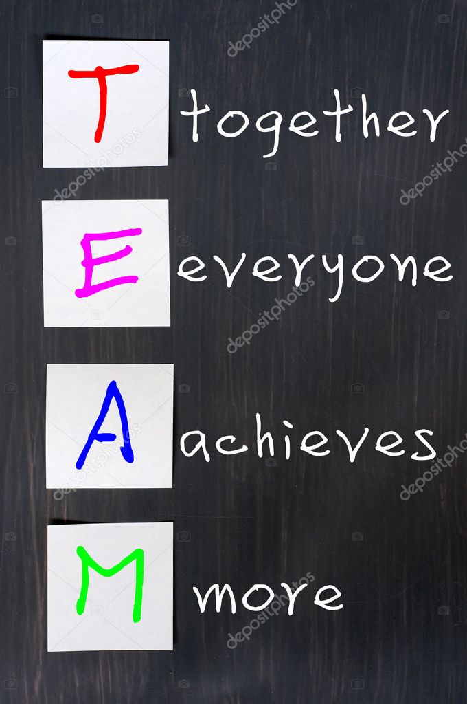 Chalk drawing of TEAM for Together Everyone Achieves More