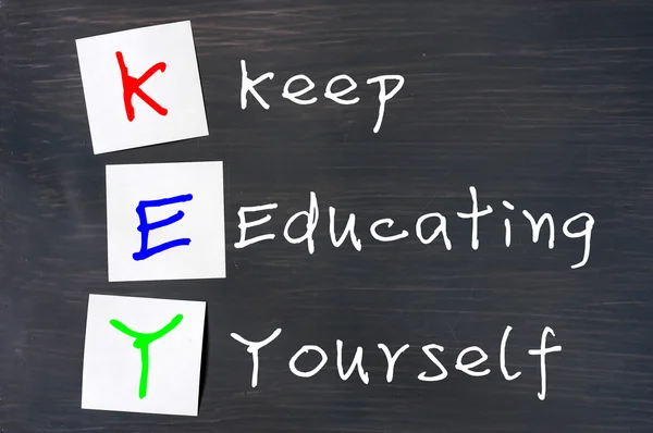 Acronym of Key for Keep Educating Yourself — Stock Photo, Image