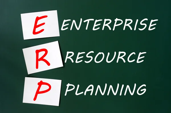 Chalk drawing of ERP acronym for Enterprise Resource Planning — Stock Photo, Image