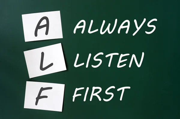 ALF acronym for Always Listen First — Stock Photo, Image