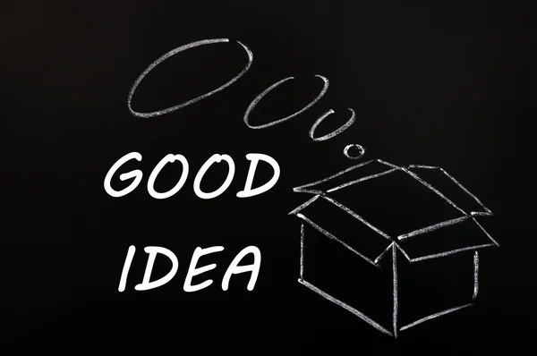 Κιμωλία σχέδιο - έννοια της καλή ιδέα — Φωτογραφία Αρχείου