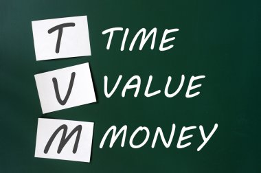 TVM acronym for time, value and money clipart