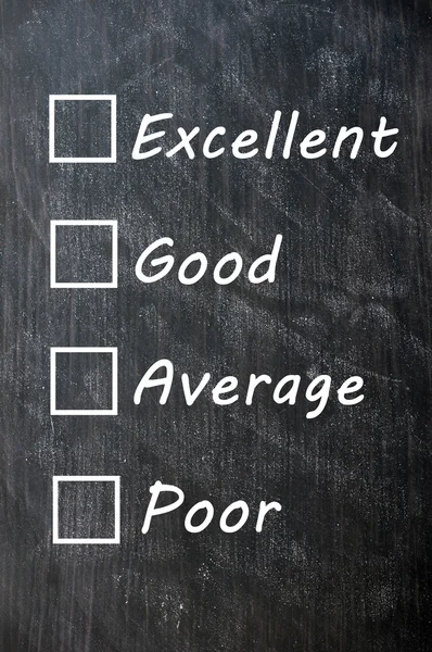 Müşteri anketi veya anket (yoksul mükemmel, iyi, ortalama,) — Stok fotoğraf