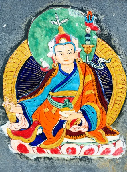 Ancient wall painting art of buddha — Stock Photo, Image