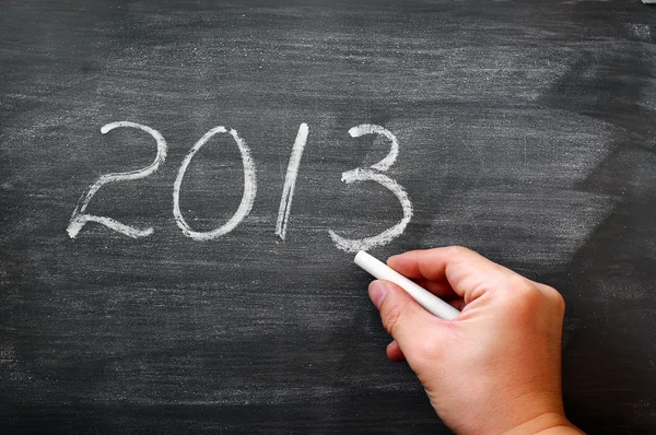 2013 written with chalk on a smudged blackboard — Stock Photo, Image