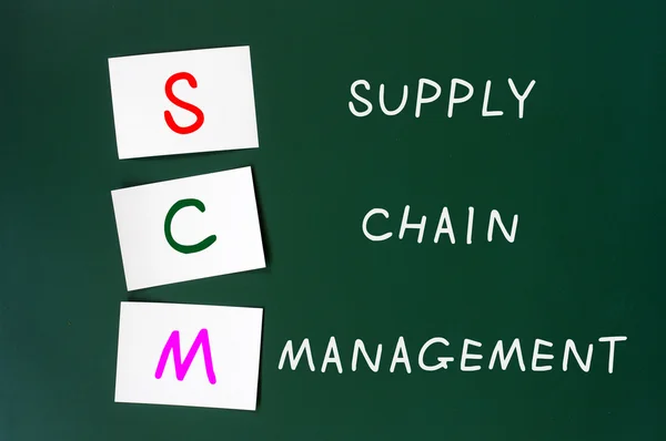 Acronym of SCM for supply chain management — Stock Photo, Image